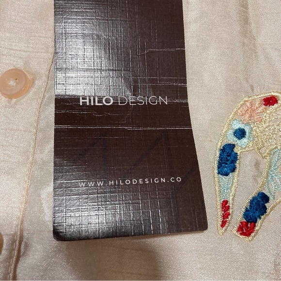 Hilo Design Men’s Embroidered Kurta | Pale Peach with Elephant Embroidery - Picture 9 of 16